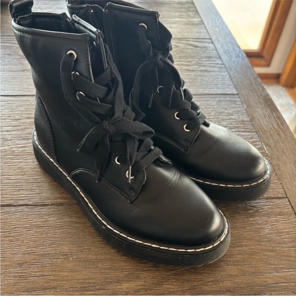 Steve Madden Shoes - Madden Girl Black Combat Boots Lace Up With Side Zipper Size 7M